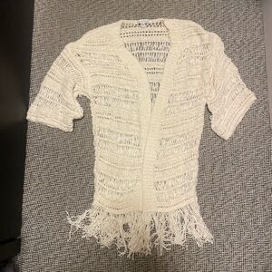 American Eagle Outfitters Cream Knit Cardigan